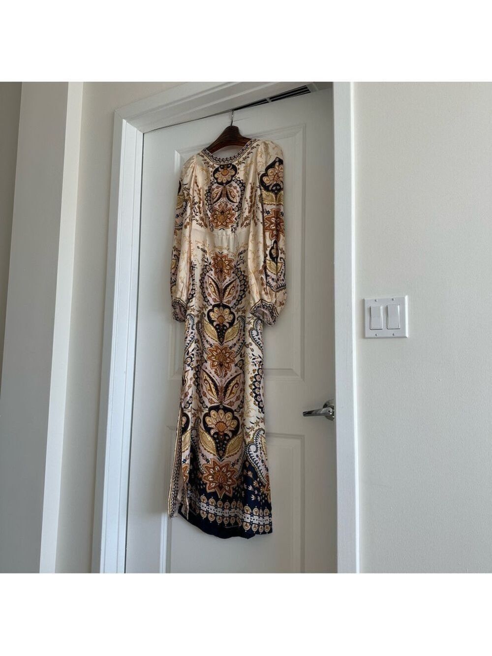 Farm Rio Beige Boho Midi Dress - Picture 6 of 8